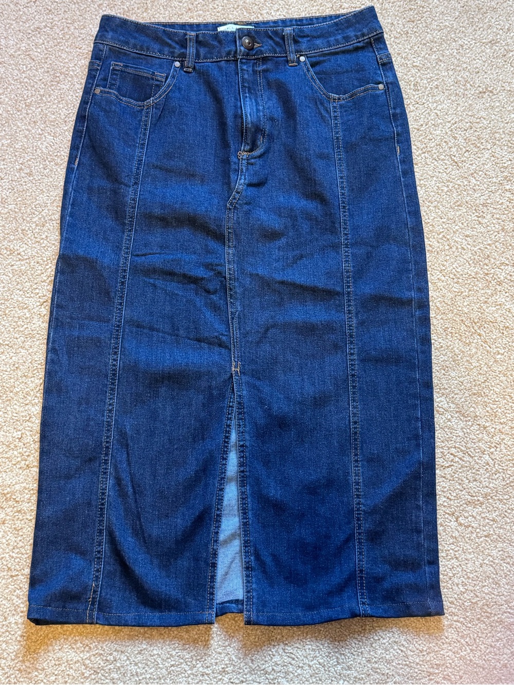Rachel Zoe Dark Blue Denim Skirt with Front Slit